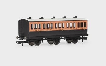 LSWR, 6 Wheel Coach, 3rd Class, 821 - Era 2