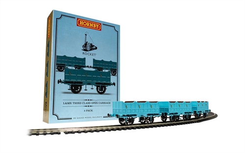 Open Carriage Pack containing 3x Open Carriages Stephensons Rocket - R40102