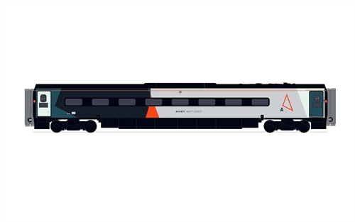 Hornby OO Gauge Avanti West Coast Pendolino Trailer Standard Coach No68856 Black Blue Livery Era 11 - R40016