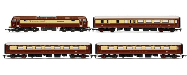 Northern Belle Train Pack with (ex-Lima) Class 47 47790 in Northern Belle livery, 2 Mk2 Parlour cars & 1 Mk2 Brake 17167 Hornby OO Gauge Diesel Locomotive Train Pack (Era 9) - R3134