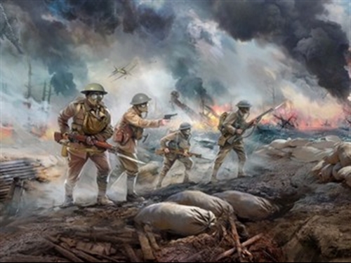 British Infantry in Gas Masks (1917) 4 Figures