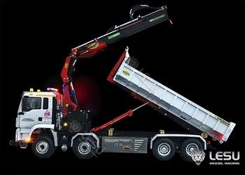 LESU 1/14 MAN 8X8 hooklift truck with mounted crane