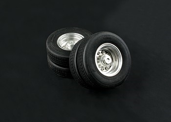 Lesu 1/14 Low Loader Small Wheels & Tyres (Pair)