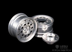Lesu 1/14 Front Wheels - Silver (Pair) Round Hole