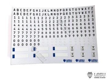Lesu 1/14 Number plate sticker set