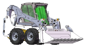 Lesu 1/14 Aoue LT5H RC 4 Wheeled Skid Steer Compact Loader Kit