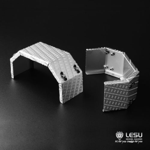 Lesu 1/14 Single Axle Chequerplate Wheel Arches (Square Type)