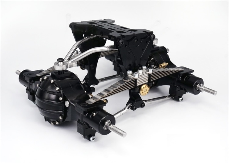 Lesu 1/14 9mm Raised Leaf Spring Dual Rear Axle Suspension System