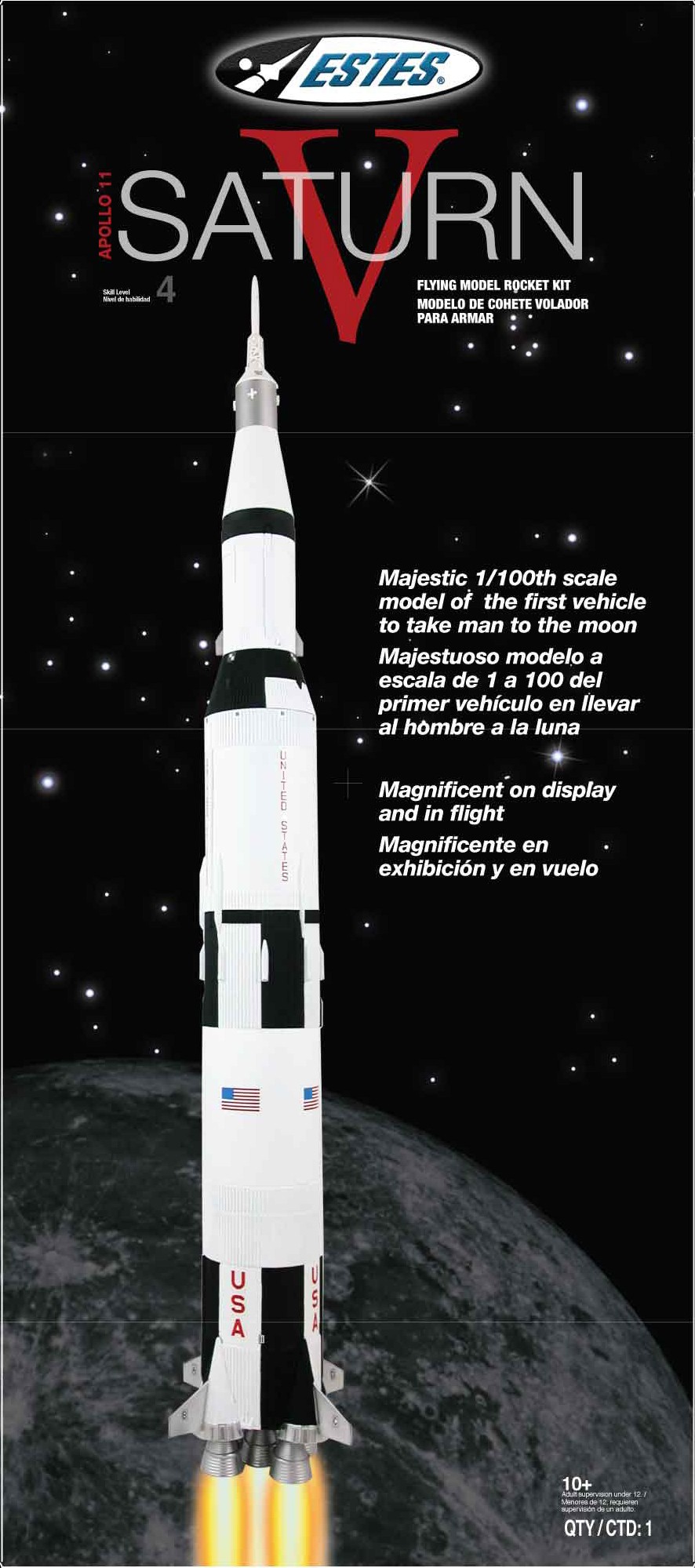 Saturn V Model Rocket Kit 1/100 scale Estes Rockets Toys & Hobbies Toys