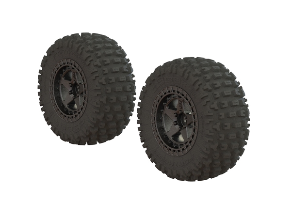 Fortress SC Tire Set Glued Blk Chrm (2)