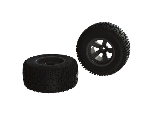 Dirtrunner ST Rear Tire Set Glued Black (2)