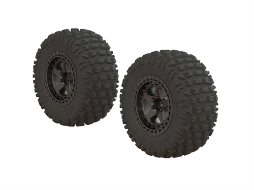 Fortress SC Tire Set Glued Blk Chrm (2)