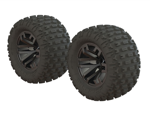 Fortress MT Tire Set Glued Blk Chrm (2)