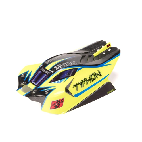 1/8 Clipless Painted Decaled Body, Yellow/Blue: TYPHON 4X4
