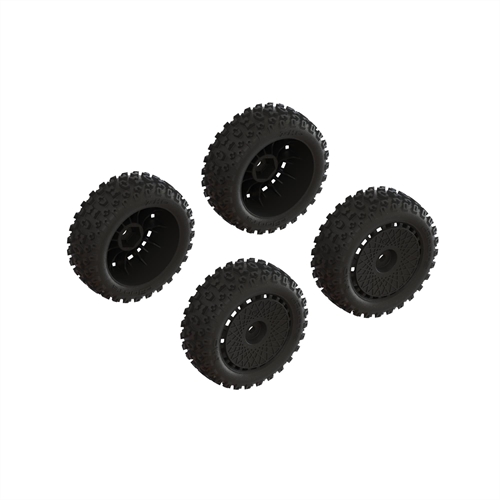 dBoots 2-HO Tire Set Glued Black 2 Pairs