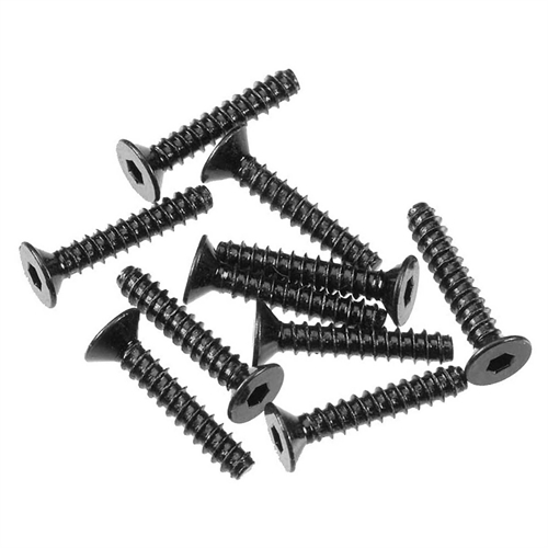 Hex Sckt Tapping Flat Hd M3x16mm Blck (10)