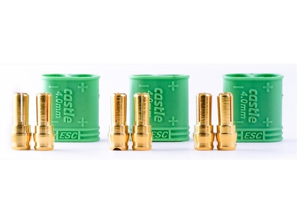 Castle Polarized Bullet Conn Male, 4mm Pk3