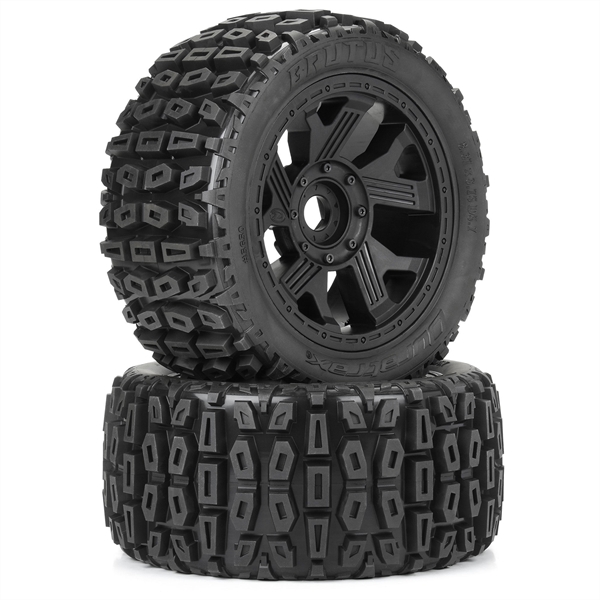 1/6 Brutus F/R 5.7" Monster Truck Tires MTD 24mm Black Rippe