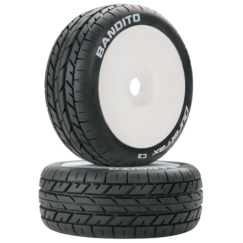 Bandito 1/8 Buggy Tire C3 Mounted White (2)