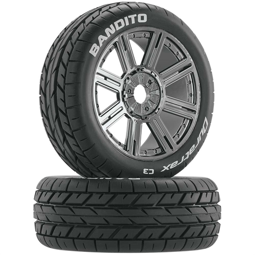 Bandito Buggy Tire C3 Mounted Spoke Black Chrome (2)