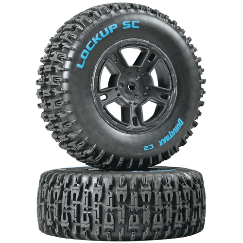 Lockup SC Tire C2 Mounted Black SC10 Rear (2)