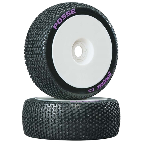 Posse 1/7 Buggy Tire C3 Mounted White (2)