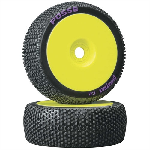 Posse 1/8 Buggy Tire C2 Mounted Yellow (2)