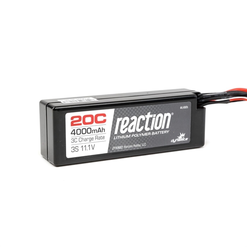 Reaction 11.1V 4000mAh 3S 20C LiPo Hard Case: EC3