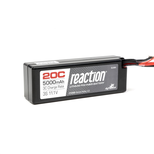 Reaction 11.1V 5000mAh 3S 20C LiPo Hard Case: EC3