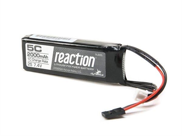 7.4V 2000mAh 2S 5C LiPo Rx Pack