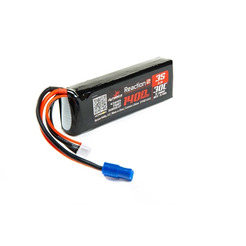 11.1V 1400mAh 3S 30C LiPo, Long: EC3 Minis