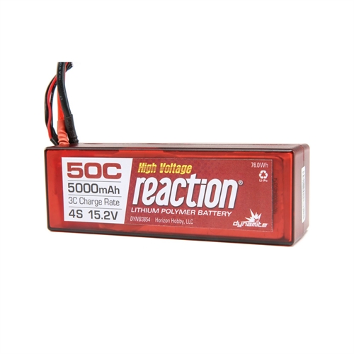 Reaction 15.2V HV 5000mAh 4S 50C LiPo Hardcase: EC5