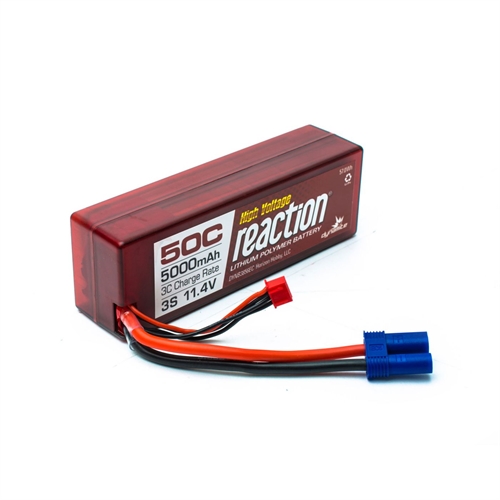 Reaction 11.4V HV 5000mAh 3S 50C LiPo, Hardcase: EC5