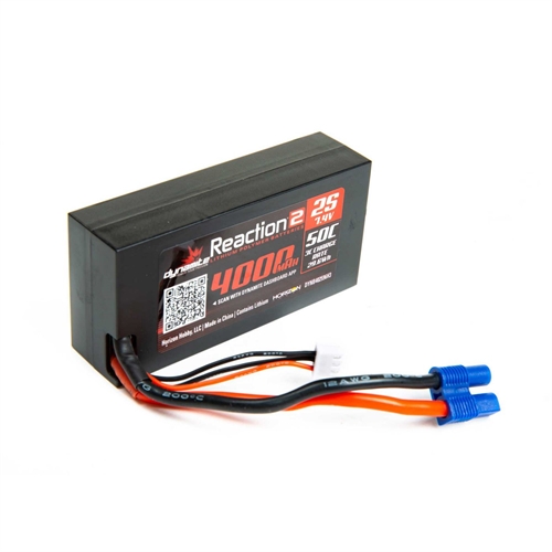 7.4V 4000mAh 2S 50C LiPo, Hardcase: 96mm EC3