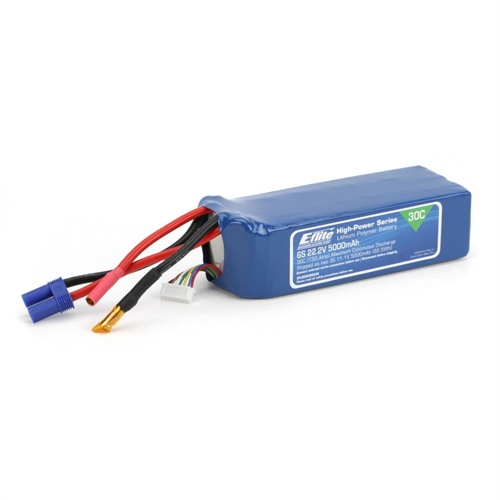 5000mAh 6S 22.2V 30C LiPo, 10AWG EC5