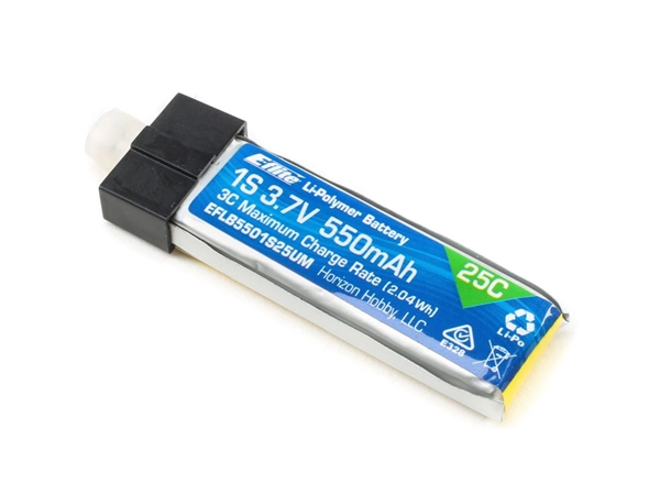 550mAh 1S 3.7V 25C LiPo: PH 2.0