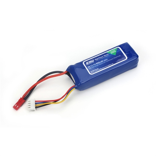 800mAh 3S 11.1V 30C LiPo, 18AWG JST