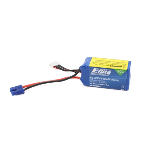 22.2v 910mAh 6S 30C LiPo w/EC3