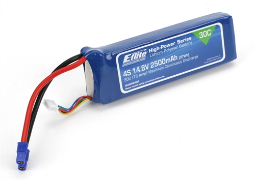 2500mAh 4S 148V 30C LiPo 12AWG EC3