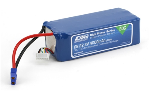 4000mAh 6S 222V 30C LiPo 12AWG EC3