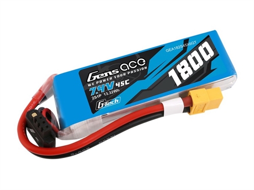 Li-Po G-Tech 2S 7.4V 1800mAh 45C with XT60