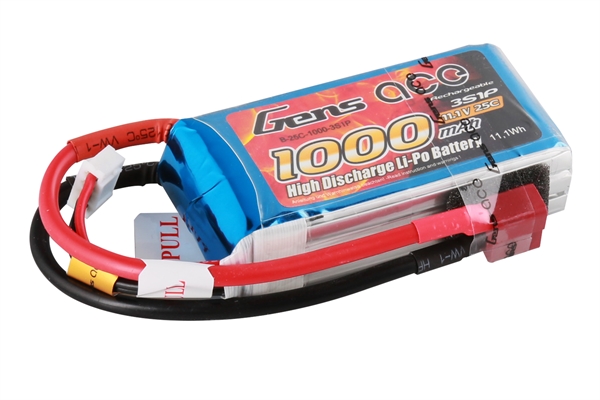 Li-Po 3S 11.1V 1000mAh 25C with T-Type