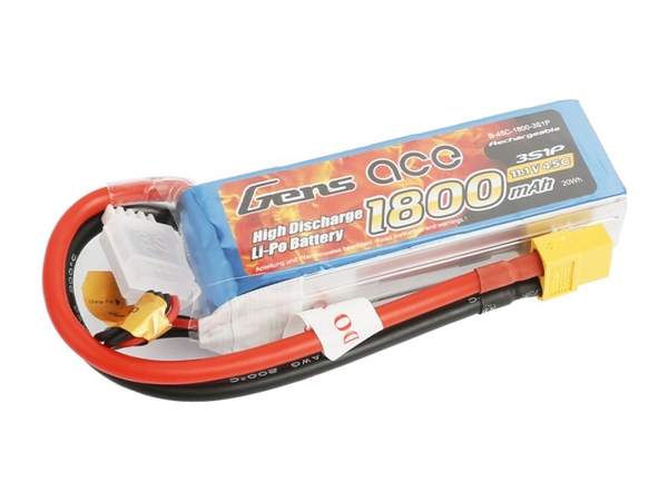 Li-Po 3S 7.4V 1800mAh 45C with XT60
