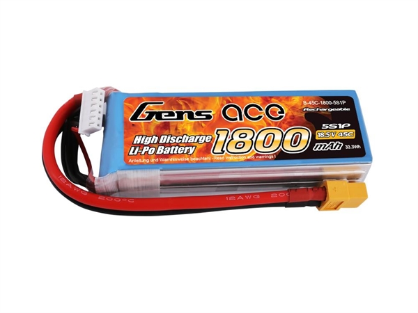 Li-Po 5S 18.5V 1800mAh 45C with XT60