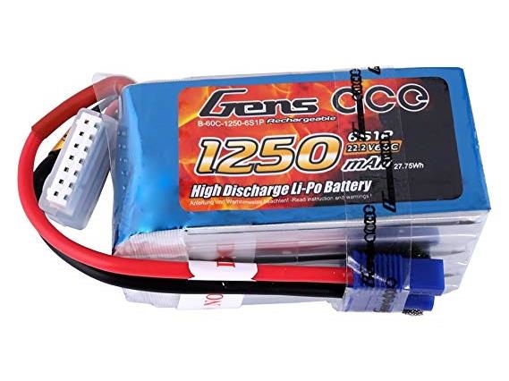 Li-Po 6S 22.2V 1250mAh 60C with EC3