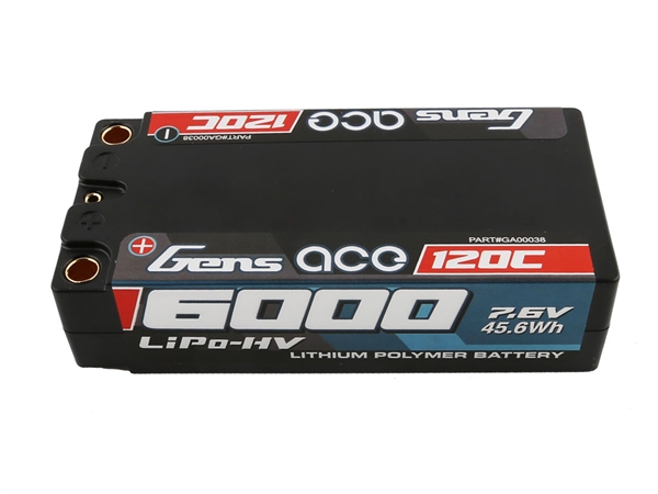 Li-Po HV Car Hard Case 2S2P 7.6V 6000mAh 120C Short 5mm