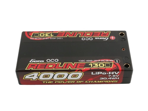 Li-Po HV Car Hard Case 2S 76V 4000mAh 130C RL Short 4mm