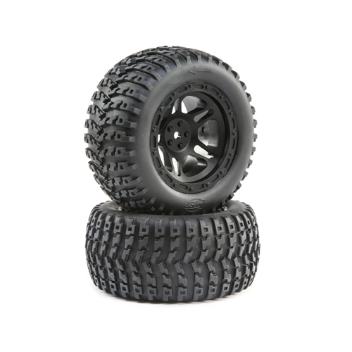 Black Wheel and Tire Mounted (2): 22S ST