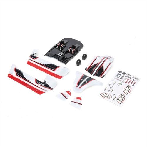 Body Set, White/Red: Mini 8IGHT-DB