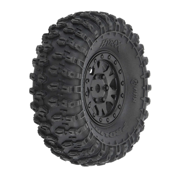 1/24 Hyrax Front/Rear 1.0" Tires Mounted 7mm Black Impulse (